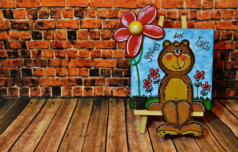 food and drink, multi colored, floral pattern, wood, pattern, brick wall, absence, joy, merry mood, architecture, painting, hardwood floor, lust for life