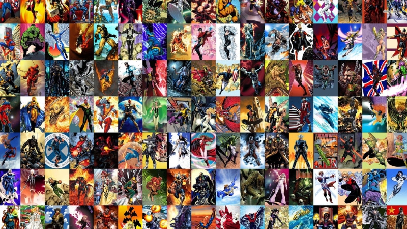 large group of objects, Nick Fury, Ms. Marvel, choice, anime, character, Silver Surfer, Ghost Rider, human representation, for sale, Captain America, no people