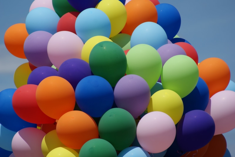 color, no people, freedom, abundance, helium, day, shape, low angle view, celebration, large group of objects, mid-air, 4K, birthday, helium balloon, up