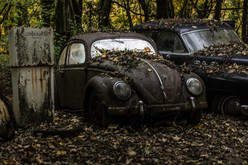car, cars, junkyard, photo, düsseldorf, canon, dirty, damaged, wendelin, volkswagen, photography, wreck, ruined, wood, rusty, flash, Royalty, near, trees