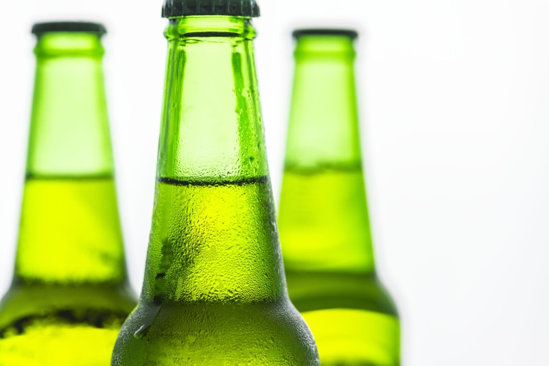container, alcohol, drink, moist, vibrant color, wet, refreshment, translucent, 4K, bottles, brightly lit, bottle, beverage, bottleneck, three, selective focus