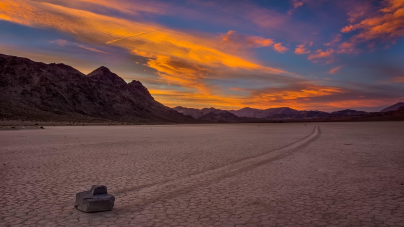 sky, 4K, land, horizon, tranquil scene, dramatic sky, death valley, sunset, united states, environment, salt flat, non-urban scene, outdoors, sliding rocks