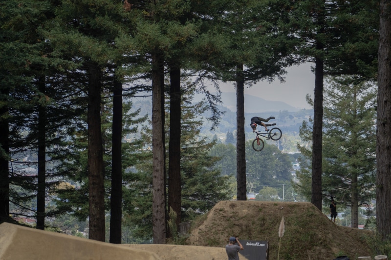 tree, human, crankworx, adventure, land vehicle, nature, vehicle, wheel, growth, sport, forest, bicycle, day, machine, person, action, real people, people