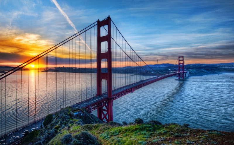 golden, architecture, gate, connection, cloud - sky, sky, san, bay, California, Bridge, Ocean, francisco, engineering, river, bay of water, suspension bridge