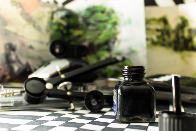 day, lifestyle, leisure games, luxury, checked, nature, chess piece, wood, bottle, checkered, glass - material, no people, treatment, black, white, selective focus