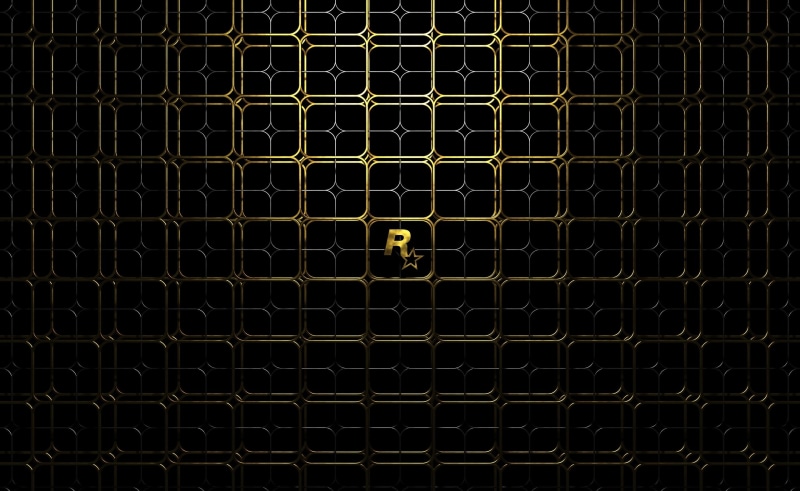 sign, gold lattice, rockstar games logo, rockstar, security, western script, text, textured, 2K, full frame, repetition, pattern, Rockstar Games
