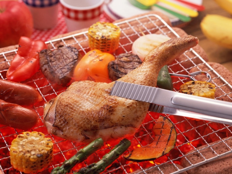 grill, plate, gourmet, vegetables, fruit, lattice, barbecue, roasted, hen, indoors, close-up, dinner, meal, beef, meat, freshness, vegetable, grilled, tomato