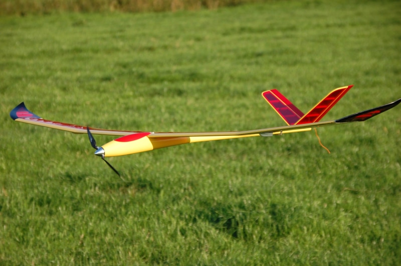 model, flag, model flying, close-up, growth, remotely controlled, grass, red, sport, outdoors, toy, day, 2K, land, creativity, green color, sunlight, plant