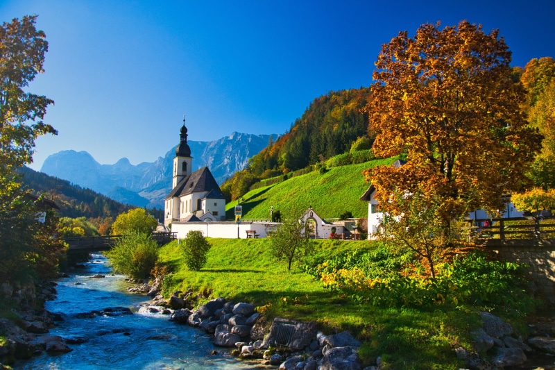 Ramsau bei Berchtesgaden, Church, Landscape, Man Made, 1080P