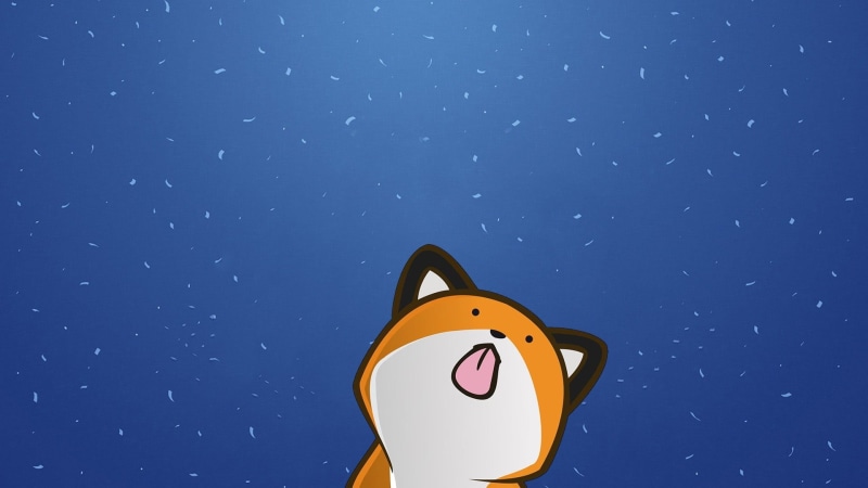 representation, anthropomorphic smiley face, blue, human representation, happiness, fox, sky, 1080P, copy space, stupid fox, snow, cold temperature, smiling