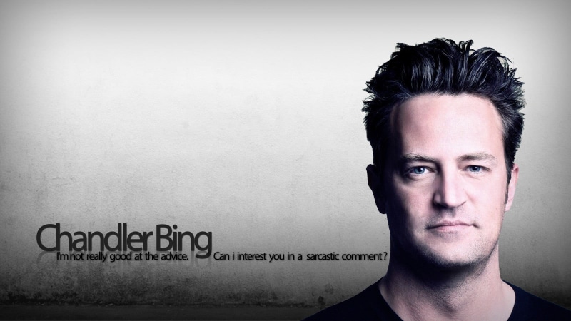 indoors, Friends, headshot, portrait, front view, Matthew Perry, close-up, young men, young adult, communication, lifestyles, text, serious, bing, real people