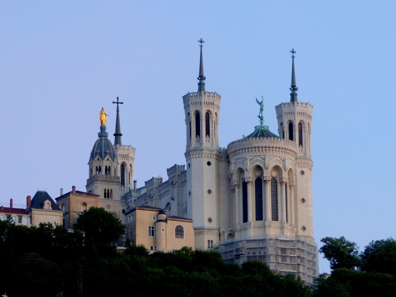 no people, Fourviere, belief, france, 2K, plant, clear sky, daytime, Lyon, outdoors, church, famous Place, architecture And Buildings, nature, place of worship