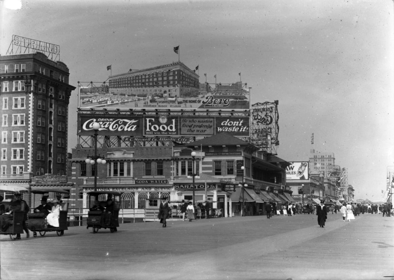 crowd, nature, New Jersey, concepts And Ideas, jersey, Atlantic City, group of people, communication, 1917, built structure, new, time, city life, public domain