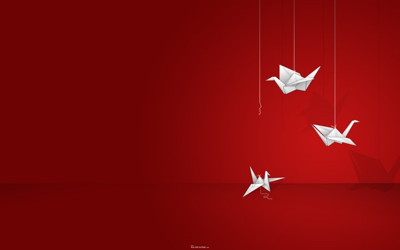 artwork, origami, cranes (bird), 1080P, paper