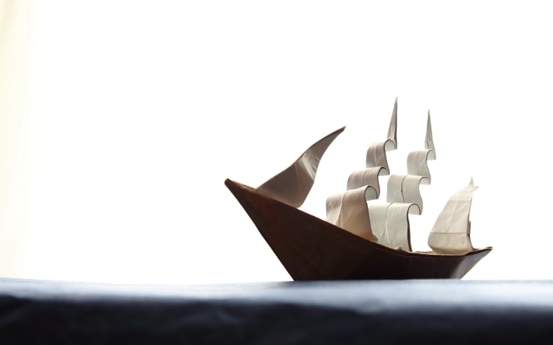 origami, paper, 2K, ship