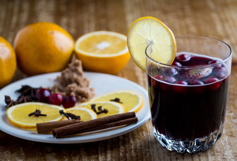 drink, Fuji, orange, sliced, freshness, clear, drinking, fruit, minolta, anise, mulled-wine, table, food, cinnamon, glass, 2K, X-Pro1, Red  wine, alcohol