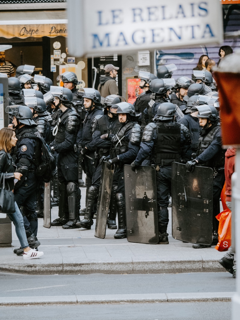 day, city, human, soldier, people, swat team, government, military, algeria, team, street, france, real people, helmet, army, winter, daytime, clothing