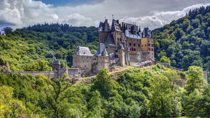 outdoors, landscape, growth, history, day, building, castle, trees, the past, Germany, old building, no people, 1080P, building exterior, Eltz Castle