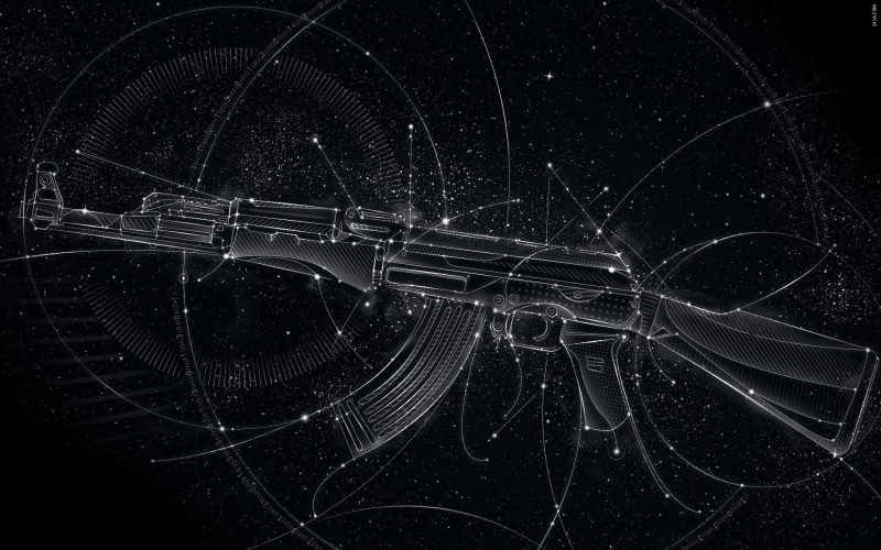 backgrounds, 1080P, no people, geometric shape, mode of transportation, AK-47, long exposure, full frame, pattern, transportation, black background, Matei Apostolescu