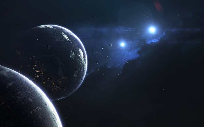environment, satellite view, planet earth, space art, planet, 500px, planet - space, lens flare, blue, science, shiny, 1080P, Vadim Sadovski, digital art