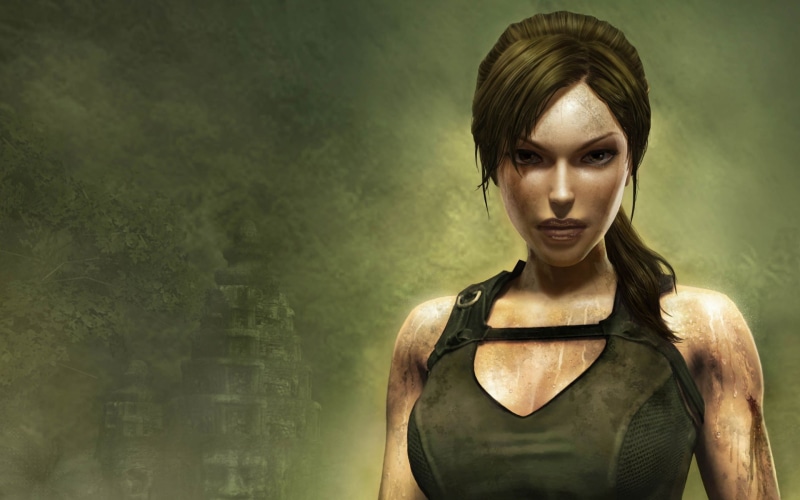 portrait, serious, looking at camera, young women, front view, indoors, standing, brown hair, 1080P, women, fashion, Lara Croft, Tomb Raider: Underworld
