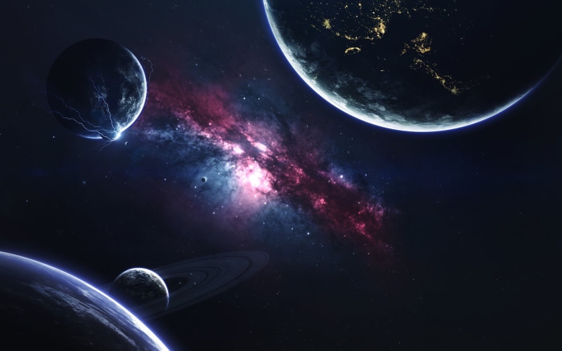 Open space, Planet, Art, Ember, Fiction, Deep Space, 1080P, Universe, Space, Satellite, Visual Effects, Science Fiction, Zipper, Star, Nebula, Ring, by Vadim Sadovski