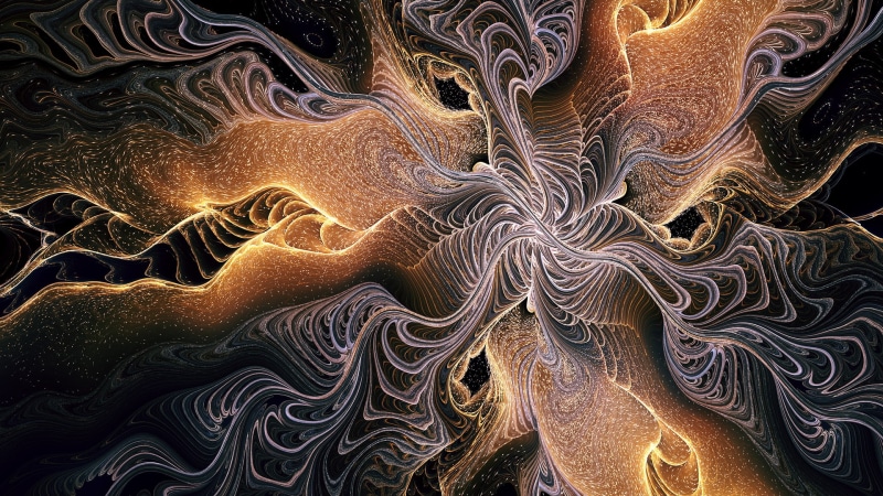 gold, nature, animal, water, no people, fractal, artwork, animal themes, natural pattern, magnification, science, black background, digital art, extreme close-up