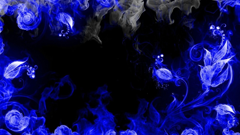 special effects, flame, 1080P, darkness, electric blue, light, blue flame, flower, blue