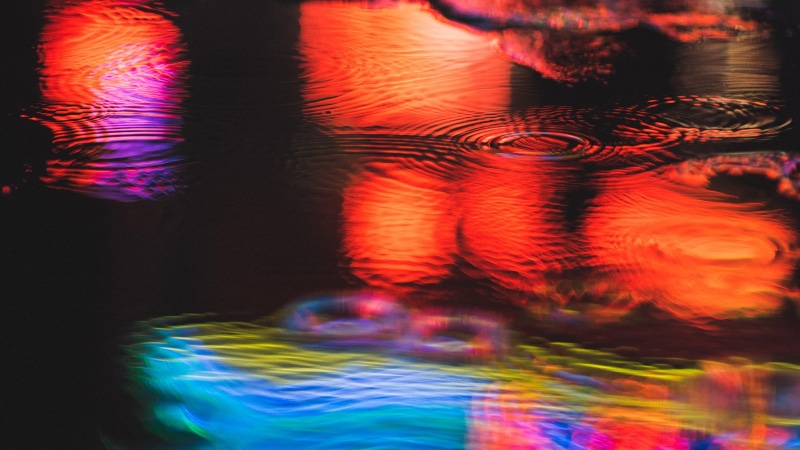 drops, raindrops, puddle, light - natural phenomenon, red, special effects, rain, water, blurred motion, multi colored, reflection, abstract, no people