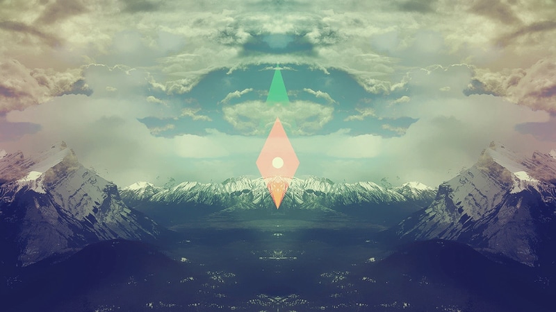 religion, cloud - sky, glitch art, no people, symmetry, built structure, illuminated, digital composite, tranquility, body, beauty in nature, sunset, idyllic