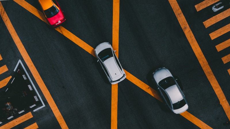 no People, transport, land Vehicle, sign, aerial view, yellow, looking down, moody, warning Sign, world, urban, white, taxi, road, urban Scene