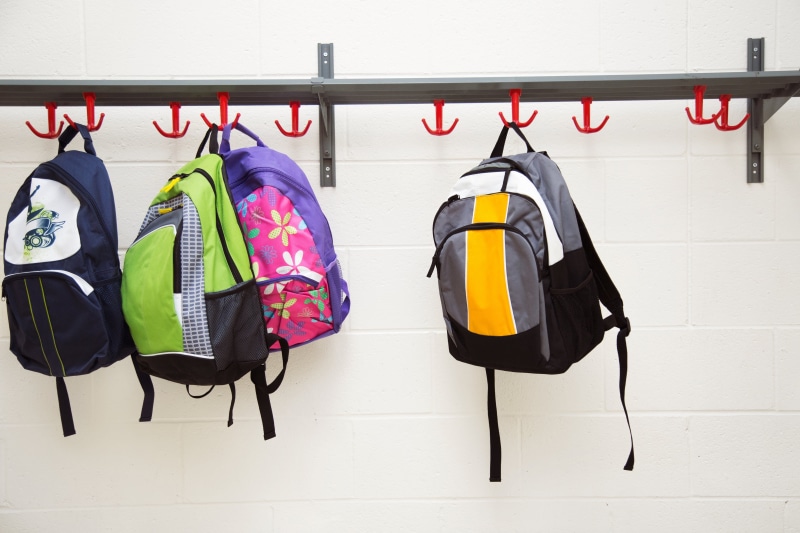 backpacks, white color, no people, Bag, coat hook, Backpack, 4K, still life, garment, jacket, indoors, sport, absence, wall - building feature, day, fashion