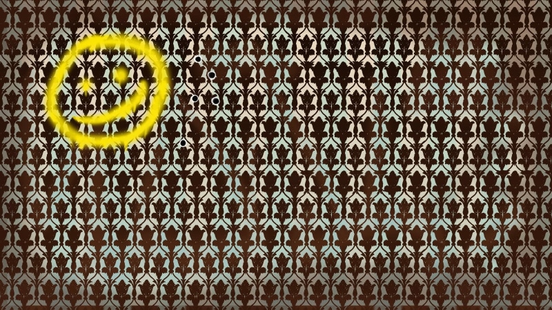 circle, shape, 720P, pattern, western script, Sherlock, no people, Sherlock Holmes, full frame, smiling, textured, yellow, close-up, backgrounds, text