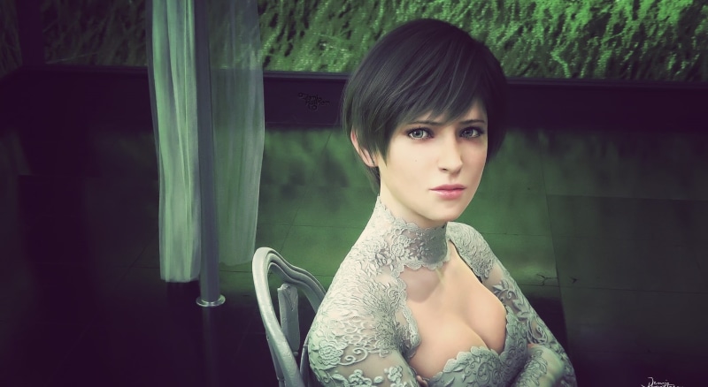 game, indoors, one person, standing, Resident Evil, headshot, portrait, fashion, front view, real people, rebecca, bangs, women, movies, girl, 1080P, looking at camera