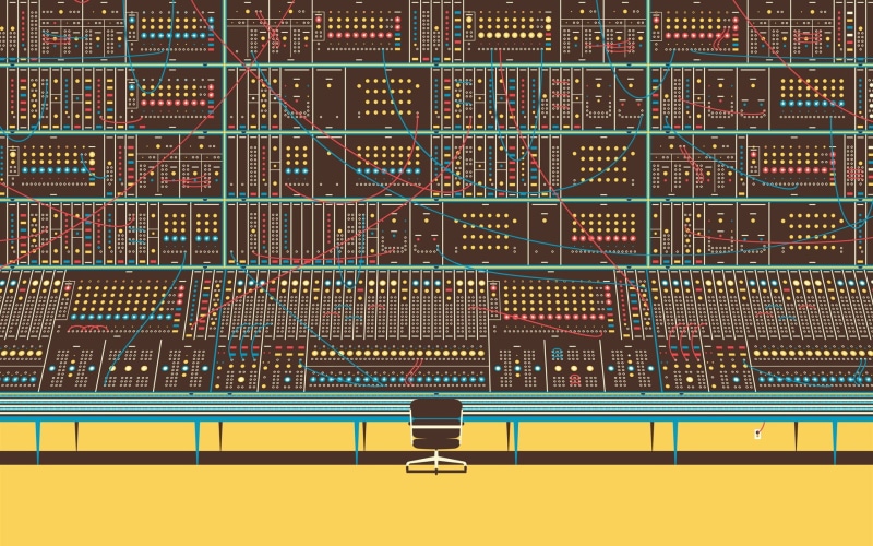 Retro computers, color codes, digital art, 1080P, moog, music, synthesizer, vintage, computer