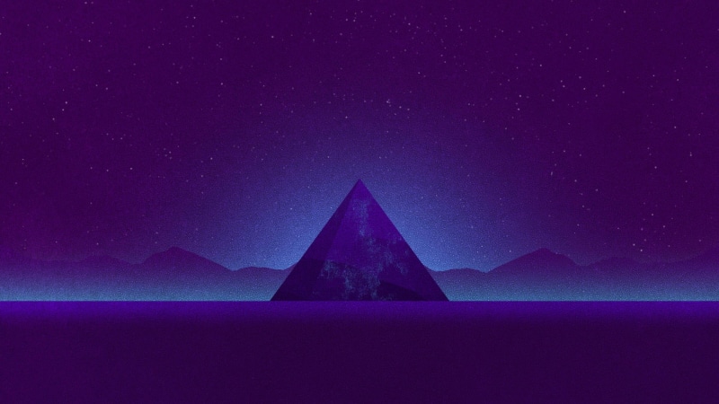 purple, shape, glowing, pyramid, sky, idyllic, 1080P, galaxy, awesome, astronomy, blue, nature, night, no people, triangle shape, beauty in nature, star - space