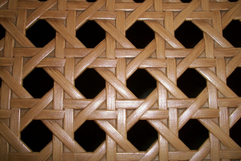 woven, basket weave, wall - building feature, intertwined, wicker, brown, backgrounds, close-up, crisscross, indoors, container, creativity, design, willow