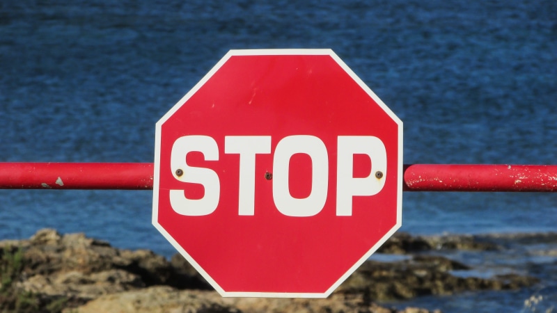 nature, Warning, no people, western script, capital letter, road, guidance, water, Stop Sign, Stop, road sign, octagon, 4K, white color, sign, shape, halt