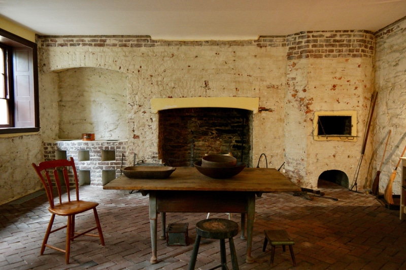 wall - building feature, table, luxury, 18th century, kitchen, home interior, indoors, oven, absence, the past, no people, washington dc, building, seat
