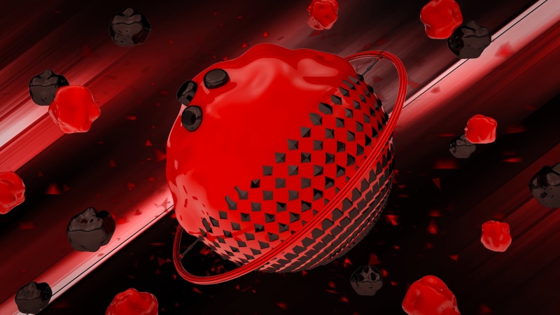 floating particles, red, black, abstract, contrast, 1080P, black background, 3D Abstract, line art, reflection