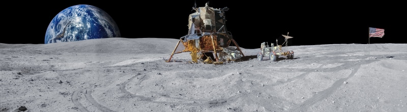 Apollo16, the past, Space, environment, black background, frozen, Nasa, landscape, architecture, apollo, no people, history, space exploration, spaceship