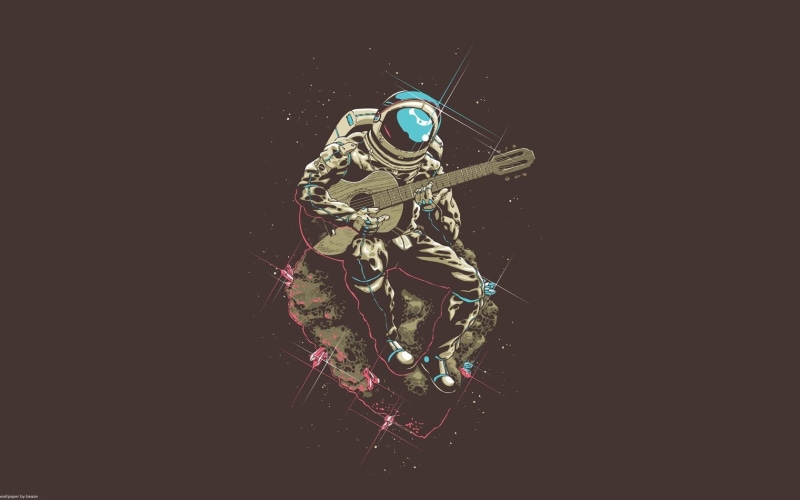 720P, space, x, art, cowboy, aircraft, astronauts, minimalistic, hd, guitars