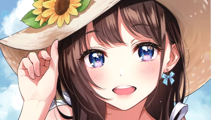 Blue Eyes, Anime, Hat, Girl, Original, 1080P, Brown Hair
