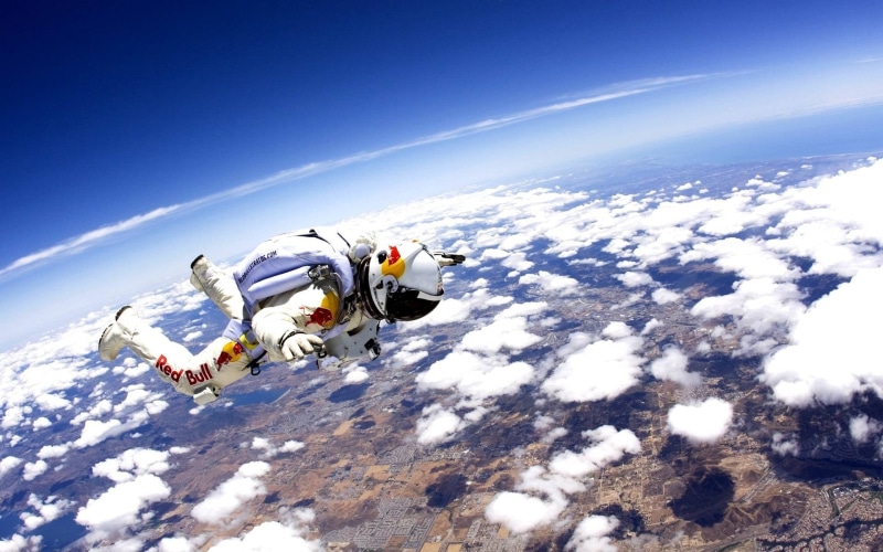 nature, day, beauty in nature, group of people, clouds, cloud - sky, spacesuit, environment, horizon, extreme sports, winter, Red Bull, scenics - nature