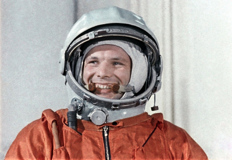 outdoors, headshot, men, safety, front view, legend, equipment, helmet, the suit, smile, clothing, studio shot, winter, Yuri Gagarin, motorcycle, uniform