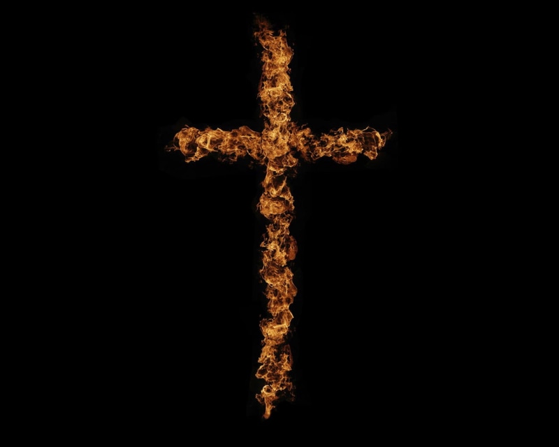 720P, illuminated, water, mid-air, cross, copy space, nature, orange, food and drink, exploding, motion, black background, night, fire, black color