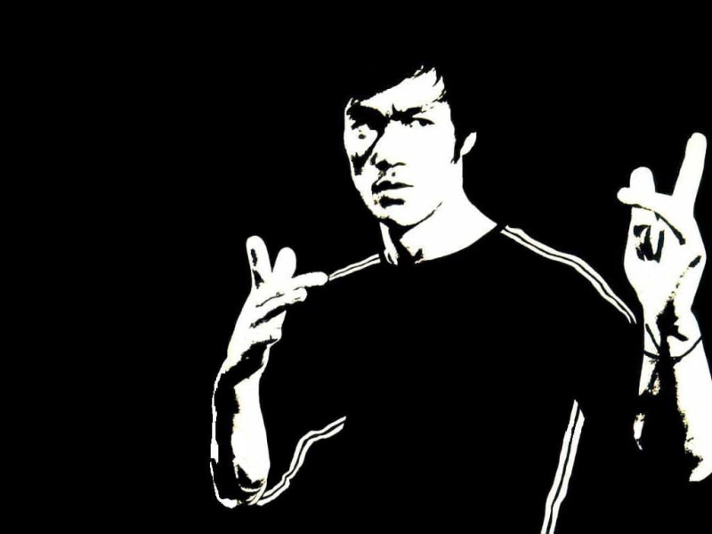Bruce Lee, monochrome, 480P