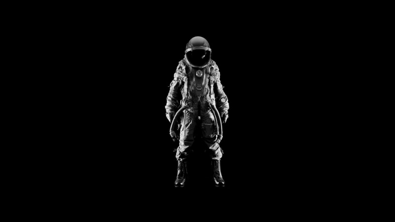 minimalism, black background, boots, astronaut, monochrome, helmet, 1080P, spacesuit, digital art