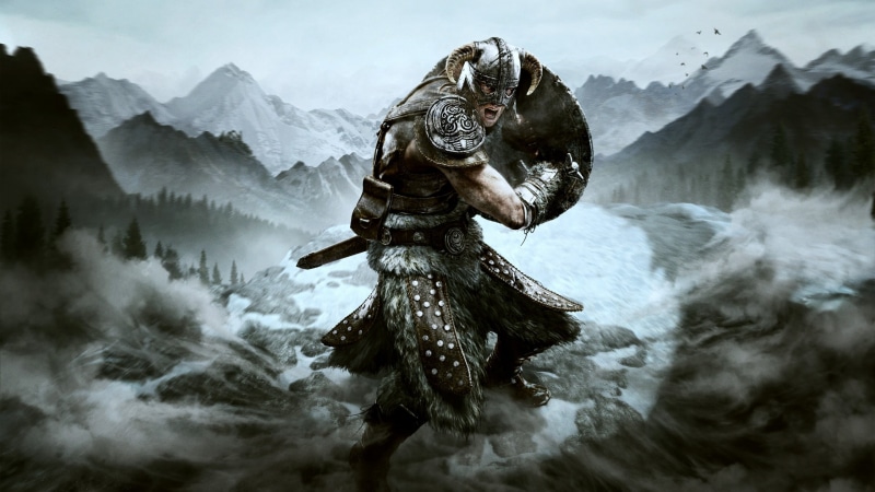 no people, one animal, scenics - nature, nature, 2K, animal, outdoors, beauty in nature, mountain range, cold temperature, mountain, The Elder Scrolls V: Skyrim