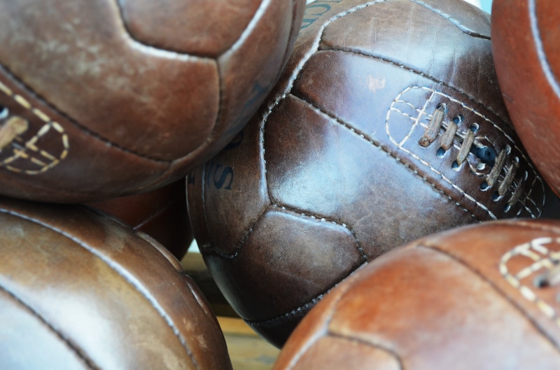 play, human body part, pattern, training, balls, brown, high angle view, equipment, 4K, day, win, close-up, athletic, activity, ball, one person, soccer